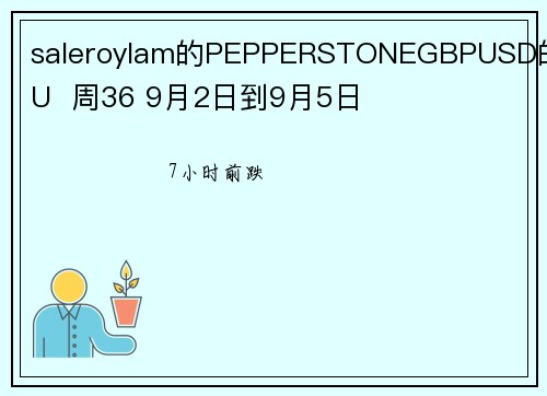 saleroylam的PEPPERSTONEGBPUSD的GU  周36 9月2日到9月5日 